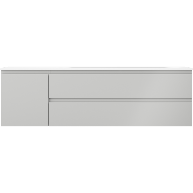 Mexen Orio bathroom cabinet 160 cm with Vela right sink, 2S, 1D, gray matte/white matte - 91A13-16047-3-BBFFF62-W23P01