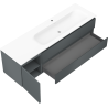 Mexen Orio Bathroom Cabinet 160 cm with Right Vela Sink, 2S, 1D, Matte Graphite/Matte White - 91A13-16047-3-BBFFF66-W23P01