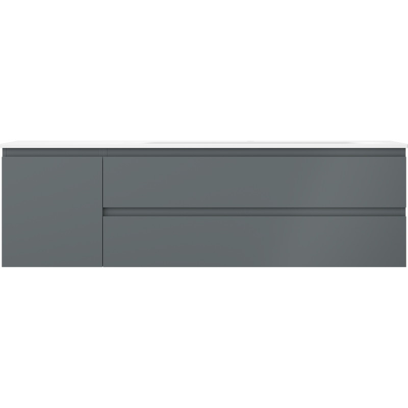 Mexen Orio badkamerkast 160 cm met wastafel Vela rechts, 2S, 1D, grafiet mat/wit mat - 91A13-16047-3-BBFFF66-W23P01