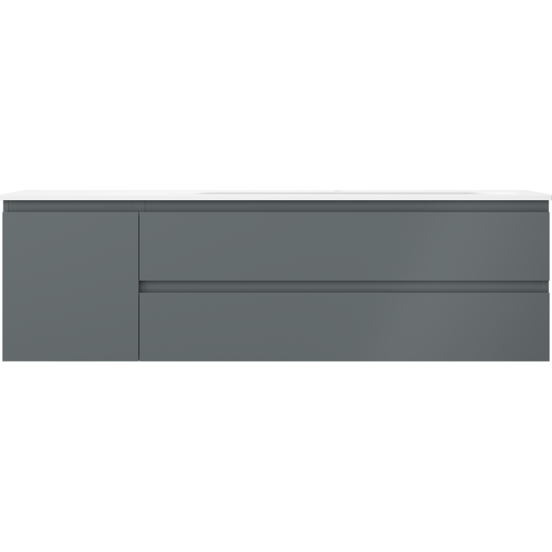 Mexen Orio badrumsskåp 160 cm med handfat Vela höger, 2S, 1D, grafit matt/vit matt - 91A13-16047-3-BBFFF66-W23P01