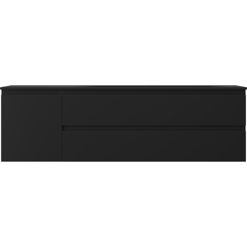 Mexen Orio armario de baño de 160 cm con lavabo Vela derecho, 2S, 1D, negro mate - 91A13-16047-3-BBFFF71-W23P71