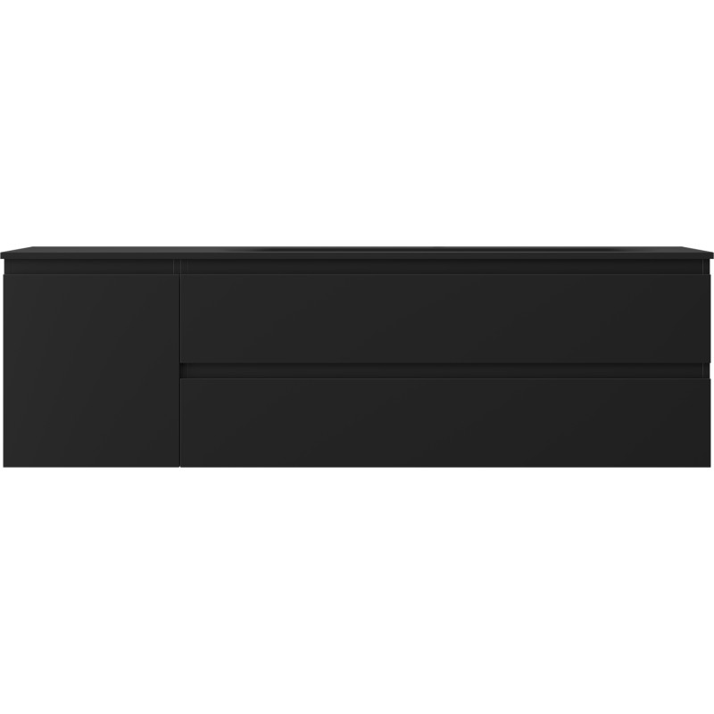 Mexen Orio badkamerkast 160 cm met wastafel Vela rechts, 2L, 1D, zwart mat - 91A13-16047-3-BBFFF71-W23P71