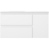 Mexen Rivel Badezimmerschrank 90 cm mit Waschbecken Vela links, 2S, 1D, gerillt, weiß matt - 91A23-09047-3-BBFFF01-W23L01