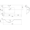 Mexen Rivel meuble de salle de bains 90 cm avec lavabo Vela gauche, 2S, 1D, rainuré, blanc mat - 91A23-09047-3-BBFFF01-W23L01