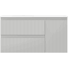 Mexen Rivel 90 cm bathroom cabinet with Vela left basin, 2S, 1D, fluted, matte gray/white matte - 91A23-09047-3-BBFFF62-W23L01