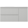 Mexen Rivel badkamerkast 90 cm met wastafel Vela links, 2S, 1D, geribbeld, grijs mat/wit mat - 91A23-09047-3-BBFFF62-W23L01