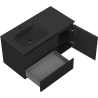 Mexen Rivel armadietto da bagno 90 cm con lavabo Vela sinistro, 2S, 1D, scanalato, nero opaco - 91A23-09047-3-BBFFF71-W23L71