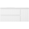 Mexen Rivel bathroom cabinet 100 cm with left washbasin Vela, 2S, 1D, fluted, matte white - 91A23-10047-3-BBFFF01-W23L01
