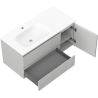 Mexen Rivel meuble de salle de bains 100 cm avec lavabo Vela gauche, 2S, 1D, rainuré, gris mat/blanc mat