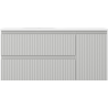 Mexen Rivel bathroom cabinet 100 cm with Vela left sink, 2S, 1D, fluted, matte gray/matte white - 91A23-10047-3-BBFFF62-W23L01