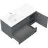 Mexen Rivel armadietto da bagno 100 cm con lavabo Vela sinistro, 2S, 1D, scanalato, grafite/bianco opaco