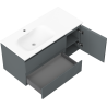 Mexen Rivel armoire de salle de bain 100 cm avec lavabo Vela gauche, 2S, 1D, rainurée, graphite/blanc mat