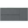Mexen Rivel Badezimmerschrank 100 cm mit Waschbecken Vela links, 2S, 1D, geriffelt, grafit/weiß matt