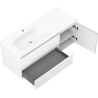 Mexen Rivel 120 cm Badezimmerschrank mit linkem Vela Waschbecken, 2S, 1D, gerillt, weiß matt - 91A23-12047-3-BBFFF01-W23L01