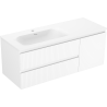 Mexen Rivel 120 cm Badezimmerschrank mit linkem Vela Waschbecken, 2S, 1D, gerillt, weiß matt - 91A23-12047-3-BBFFF01-W23L01