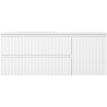 Mexen Rivel 120 cm Badezimmerschrank mit linkem Vela Waschbecken, 2S, 1D, gerillt, weiß matt - 91A23-12047-3-BBFFF01-W23L01