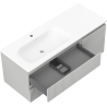 Mexen Rivel szafka łazienkowa 120 cm z umywalką Vela lewą, 2S, 1D, ryflowana, szara mat/biała mat - 91A23-12047-3-BBFFF62-W23L01