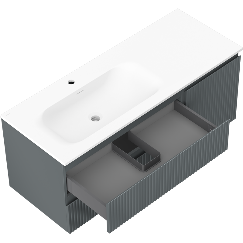 Mexen Rivel Buedzëmmer Schaf 120 cm mat Vela banne, 2S, 1D, gefluert, Grafit/Wäiss mat - 91A23-12047-3-BBFFF66-W23L01