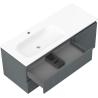 Mexen Rivel bathroom cabinet 120 cm with left sink Vela, 2S, 1D, grooved, graphite/white matte - 91A23-12047-3-BBFFF66-W23L01