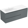 Mexen Rivel bathroom cabinet 120 cm with left sink Vela, 2S, 1D, grooved, graphite/white matte - 91A23-12047-3-BBFFF66-W23L01