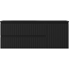 Mexen Rivel badkamerkast 120 cm met wastafel Vela links, 2S, 1D, geribbeld, zwart mat - 91A23-12047-3-BBFFF71-W23L71