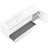 Mexen Rivel 160 cm bathroom cabinet with Vela left sink, 2S, 1D, grooved, matte white - 91A23-16047-3-BBFFF01-W23L01