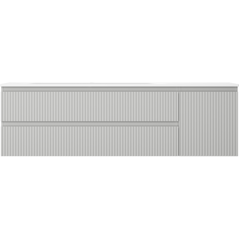 Mexen Rivel Buedemschaf 160 cm mat enger lénkser Vela Uermwaschbeck, 2S, 1D, gerillt, gro matte/wäiss matte