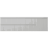 Mexen Rivel bathroom cabinet 160 cm with Vela left sink, 2S, 1D, grooved, gray matte/white matte - 91A23-16047-3-BBFFF62-W23L01