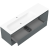Mexen Rivel badkamerkast 160 cm met wastafel Vela links, 2L, 1D, gegroefd, grafiet/wit mat - 91A23-16047-3-BBFFF66-W23L01
