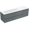 Mexen Rivel badkamerkast 160 cm met wastafel Vela links, 2L, 1D, gegroefd, grafiet/wit mat - 91A23-16047-3-BBFFF66-W23L01