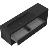 Mexen Rivel badkamerkast 160 cm met wastafel Vela links, 2S, 1D, geribbeld, zwart mat - 91A23-16047-3-BBFFF71-W23L71