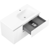 Mexen Rivel meuble de salle de bain 90 cm avec lavabo Vela droit, 2S, 1D, rainuré, blanc mat - 91A23-09047-3-BBFFF01-W23P01