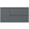 Mexen Rivel mobile da bagno 90 cm con lavabo Vela destro, 2S, 1A, scanalato, grafite/bianco opaco - 91A23-09047-3-BBFFF66-W23P01