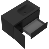Mexen Rivel 90 cm Bathroom Cabinet with Vela Right Washbasin, 2S, 1D, Grooved, Matte Black - 91A23-09047-3-BBFFF71-W23P71