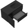 Mexen Rivel armoire de salle de bain 90 cm avec lavabo Vela à droite, 2S, 1D, rainurée, noir mat - 91A23-09047-3-BBFFF71-W23P71