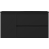 Mexen Rivel 90 cm Bathroom Cabinet with Vela Right Washbasin, 2S, 1D, Grooved, Matte Black - 91A23-09047-3-BBFFF71-W23P71