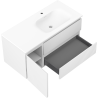 Mexen Rivel Badezimmerschrank 100 cm mit Waschtisch Vela rechts, 2S, 1D, geriffelt, weiß matt - 91A23-10047-3-BBFFF01-W23P01