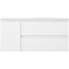Mexen Rivel Badezimmerschrank 100 cm mit Waschtisch Vela rechts, 2S, 1D, geriffelt, weiß matt - 91A23-10047-3-BBFFF01-W23P01