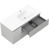 Mexen Rivel mobiletto da bagno 100 cm con lavabo Vela destro, 2S, 1D, scanalato, grigio/bianco opaco