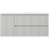 Mexen Rivel Badezimmerschrank 100 cm mit Waschbecken Vela rechts, 2S, 1T, gerillt, grau/weiß matt