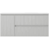 Mexen Rivel meuble de salle de bain 100 cm avec lavabo Vela à droite, 2S, 1D, cannelé, gris/blanc mat