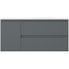 Mexen Rivel bathroom cabinet 100 cm with Vela sink right, 2S, 1D, fluted, graphite/white matte - 91A23-10047-3-BBFFF66-W23P01