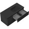 Mexen Rivel meuble de salle de bain 120 cm avec lavabo Vela à droite, 2S, 1D, rainuré, noir mat - 91A23-10047-3-BBFFF71-W23P71