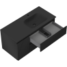 Mexen Rivel mueble de baño de 120 cm con lavabo Vela a la derecha, 2S, 1D, ranurado, negro mate - 91A23-10047-3-BBFFF71-W23P71