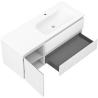 Mexen Rivel mobile da bagno 120 cm con lavabo Vela a destra, 2S, 1D, scanalato, bianco opaco - 91A23-12047-3-BBFFF01-W23P01