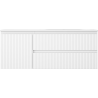 Mexen Rivel Badezimmerschrank 120 cm mit Waschbecken Vela rechts, 2S, 1D, gerillt, weiß matt - 91A23-12047-3-BBFFF01-W23P01