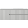 Mexen Rivel 120 cm Badezimmermöbel mit Waschbecken Vela rechts, 2S, 1D, gerillt, grau/weiß matt - 91A23-12047-3-BBFFF62-W23P01
