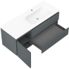 Mexen Rivel badkamerkast 120 cm met wastafel Vela rechts, 2S, 1D, gegroefd, grafiet/wit mat - 91A23-12047-3-BBFFF66-W23P01