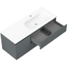 Mexen Rivel badkamerkast 120 cm met wastafel Vela rechts, 2S, 1D, geribbeld, grafiet/wit mat - 91A23-12047-3-BBFFF66-W23P01
