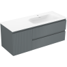 Mexen Rivel 120 cm bathroom cabinet with Vela sink right, 2S, 1D, grooved, graphite/white matte - 91A23-12047-3-BBFFF66-W23P01
